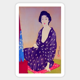 "Woman in a Summer Garment" by Hashiguchi Goyo (1920) TECHNICOLOR REMASTERED Sticker